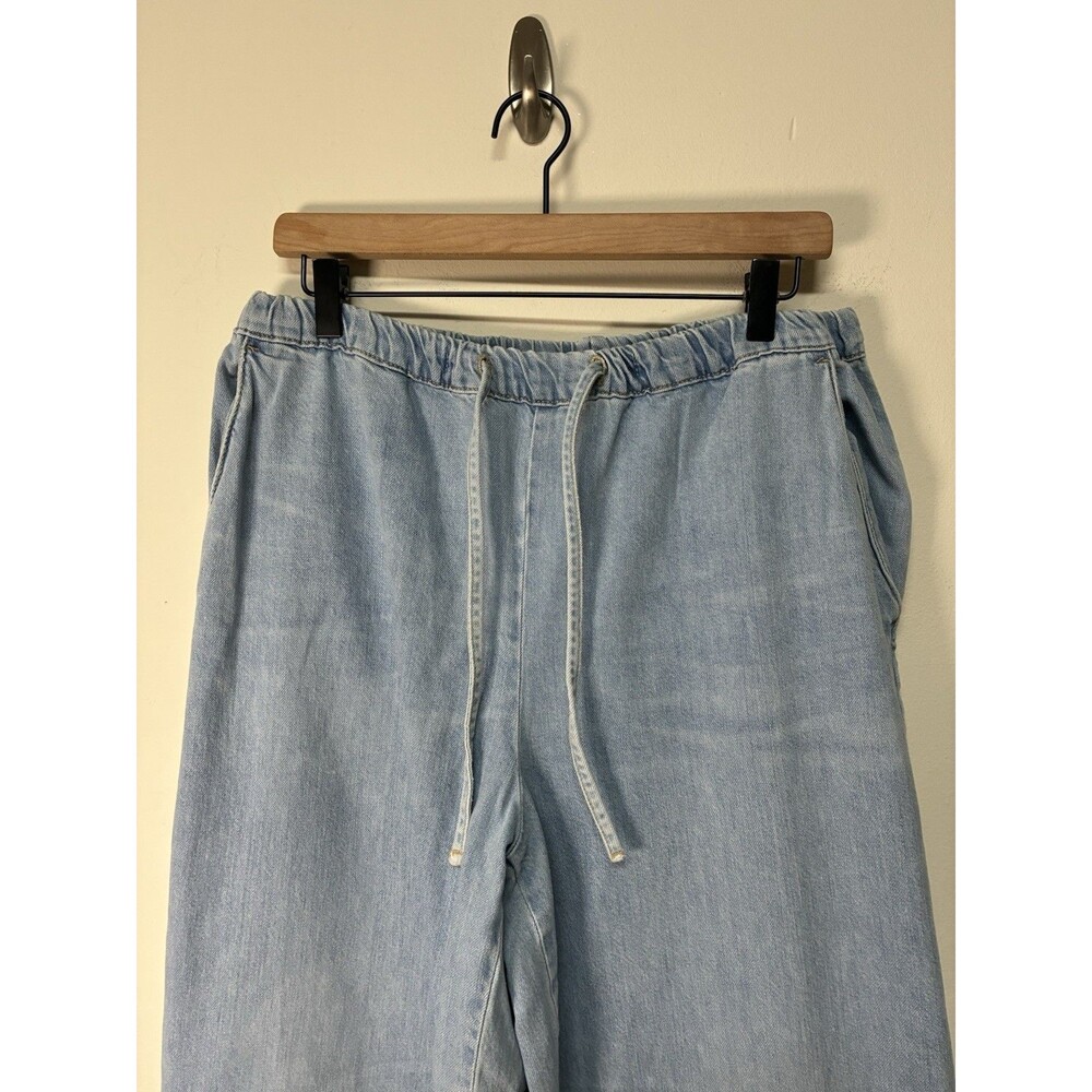 Zara Wide Leg Light Wash XL Pullstring Jeans High Waist Oversized - Picture 4 of 16